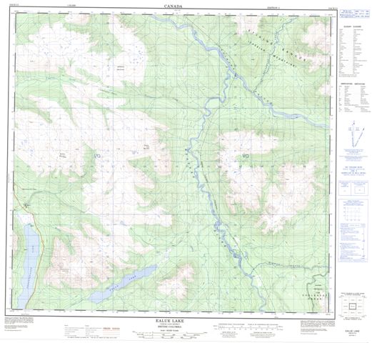 Ealue Lake Topographic Paper Map 104H13 at 1:50,000 scale