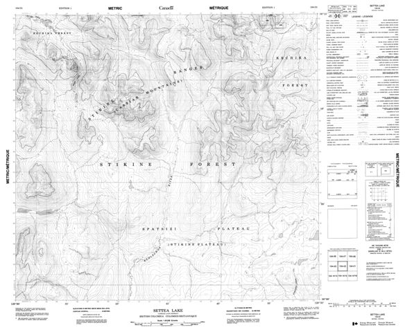 Settea Lake Topographic Paper Map 104I02 at 1:50,000 scale