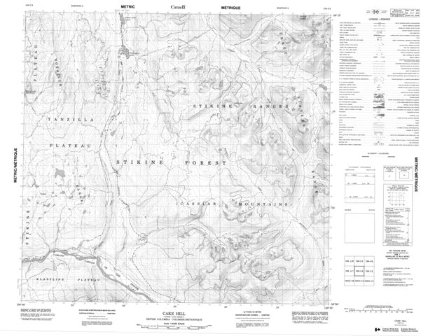 Cake Hill Topographic Paper Map 104I04 at 1:50,000 scale