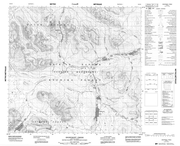 Snowdrift Creek Topographic Paper Map 104I06 at 1:50,000 scale