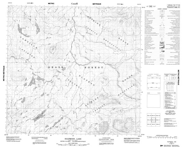 Halfmoon Lake Topographic Paper Map 104I12 at 1:50,000 scale