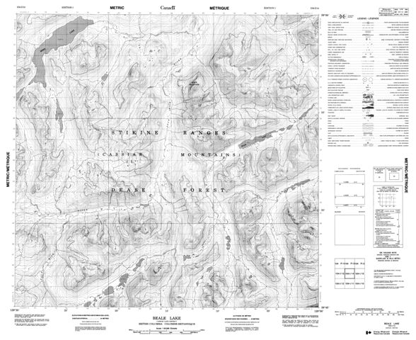 Beale Lake Topographic Paper Map 104I14 at 1:50,000 scale
