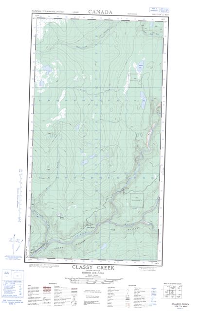 Classy Creek Topographic Paper Map 104J02W at 1:50,000 scale