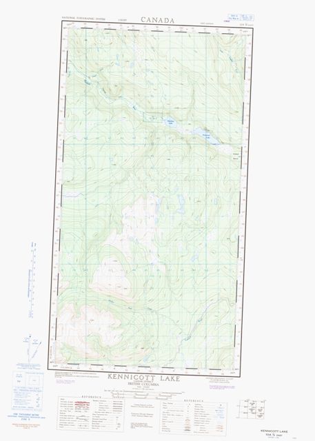 Kennicott Lake Topographic Paper Map 104J04E at 1:50,000 scale