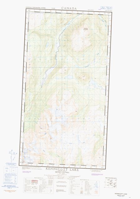 Kennicott Lake Topographic Paper Map 104J04W at 1:50,000 scale