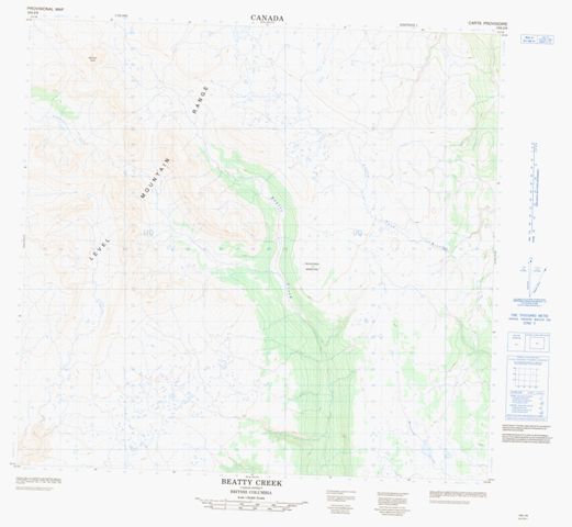 Beatty Creek Topographic Paper Map 104J06 at 1:50,000 scale