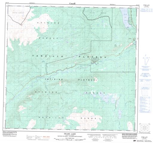 Dease Lake Topographic Paper Map 104J08 at 1:50,000 scale