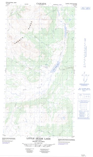 Little Dease Lake Topographic Paper Map 104J09W at 1:50,000 scale