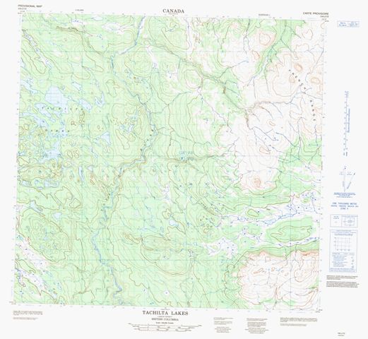 Tachilta Lakes Topographic Paper Map 104J10 at 1:50,000 scale