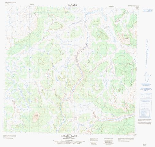 Calata Lake Topographic Paper Map 104J15 at 1:50,000 scale