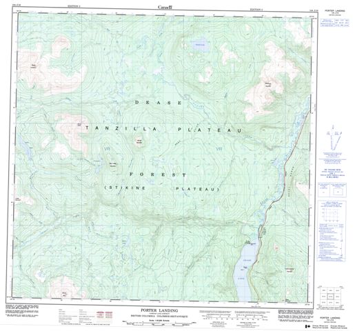 Porter Landing Topographic Paper Map 104J16 at 1:50,000 scale