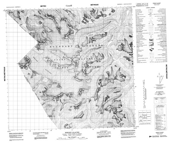 Wright Glacier Topographic Paper Map 104K06 at 1:50,000 scale