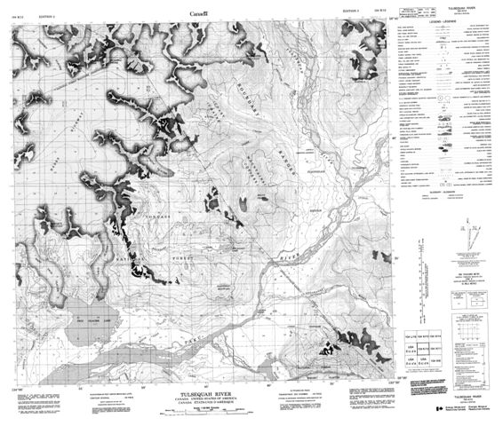 Tulsequah River Topographic Paper Map 104K12 at 1:50,000 scale