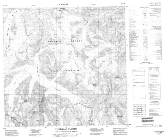 Tulsequah Glacier Topographic Paper Map 104K13 at 1:50,000 scale