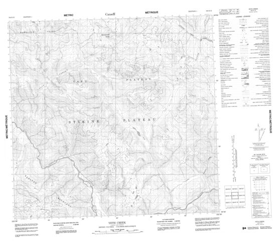 Yeth Creek Topographic Paper Map 104K15 at 1:50,000 scale