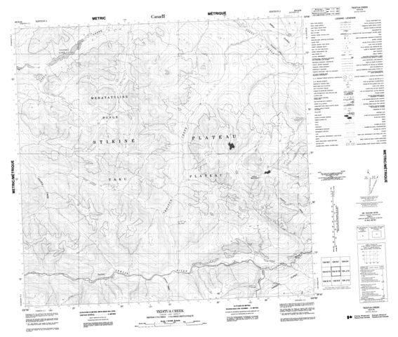 Teditua Creek Topographic Paper Map 104K16 at 1:50,000 scale