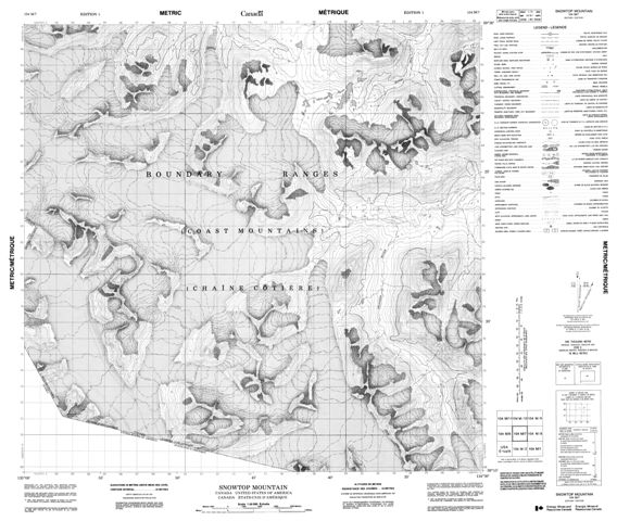 Snowtop Mountain Topographic Paper Map 104M07 at 1:50,000 scale