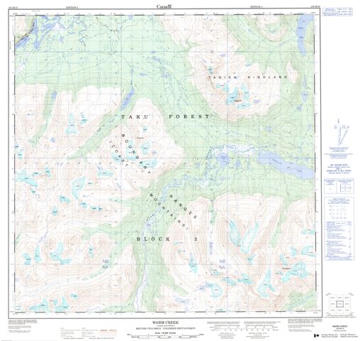 Warm Creek Topographic Paper Map 104M10 at 1:50,000 scale