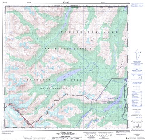Homan Lake Topographic Paper Map 104M14 at 1:50,000 scale