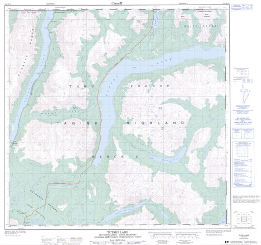 Tutshi Lake Topographic Paper Map 104M15 at 1:50,000 scale