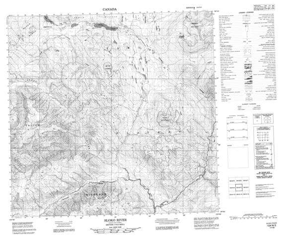 Sloko River Topographic Paper Map 104N03 at 1:50,000 scale
