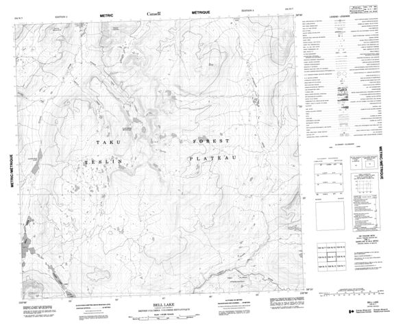Bell Lake Topographic Paper Map 104N07 at 1:50,000 scale