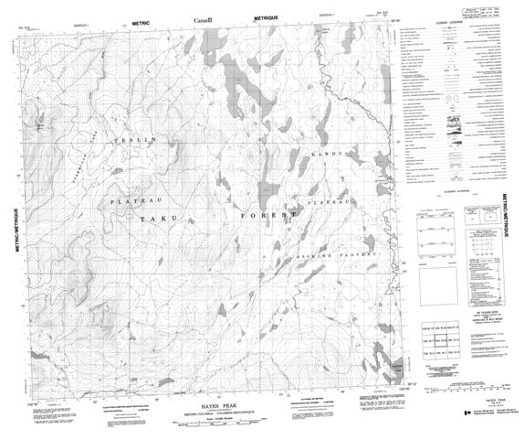 Hayes Peak Topographic Paper Map 104N08 at 1:50,000 scale