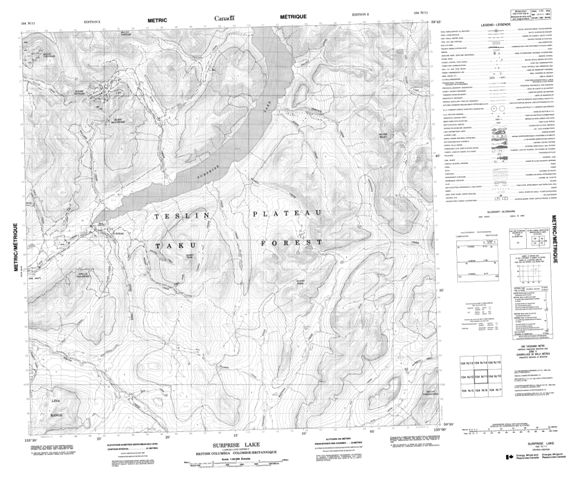 Surprise Lake Topographic Paper Map 104N11 at 1:50,000 scale