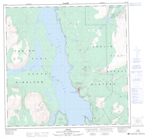 Atlin Topographic Paper Map 104N12 at 1:50,000 scale