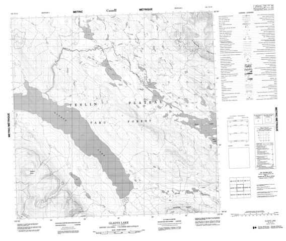 Gladys Lake Topographic Paper Map 104N15 at 1:50,000 scale