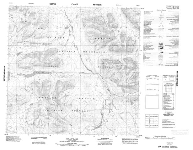 Ed Asp Lake Topographic Paper Map 104O01 at 1:50,000 scale