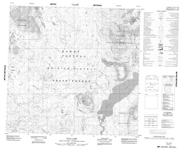 Tuya Lake Topographic Paper Map 104O02 at 1:50,000 scale