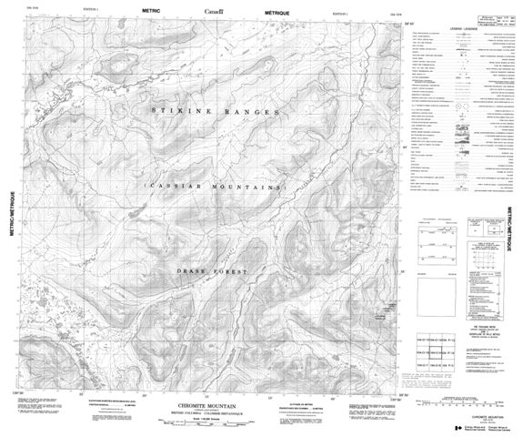 Chromite Mountain Topographic Paper Map 104O09 at 1:50,000 scale