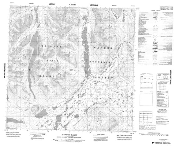 Jennings Lakes Topographic Paper Map 104O10 at 1:50,000 scale
