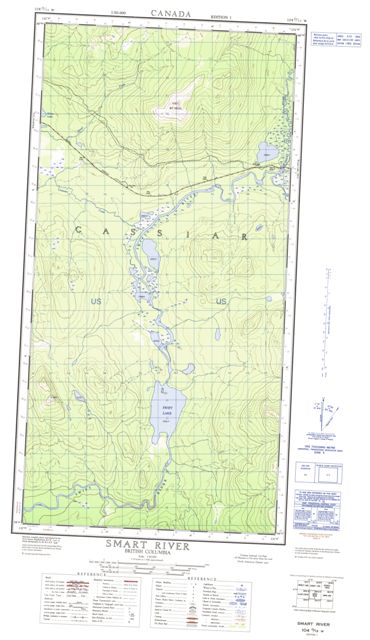 Smart River Topographic Paper Map 104O13W at 1:50,000 scale