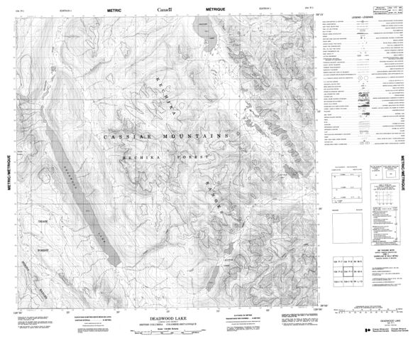 Deadwood Lake Topographic Paper Map 104P01 at 1:50,000 scale