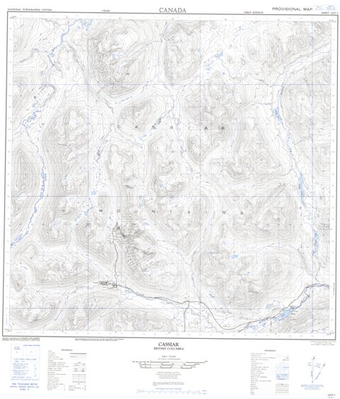 Cassiar Topographic Paper Map 104P05 at 1:50,000 scale