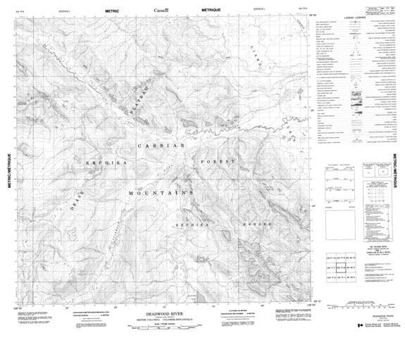 Deadwood River Topographic Paper Map 104P08 at 1:50,000 scale