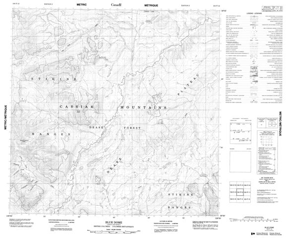 Blue Dome Topographic Paper Map 104P12 at 1:50,000 scale