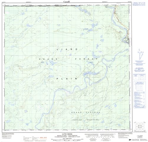 Lutz Creek Topographic Paper Map 104P15 at 1:50,000 scale