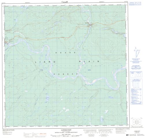 Lower Post Topographic Paper Map 104P16 at 1:50,000 scale