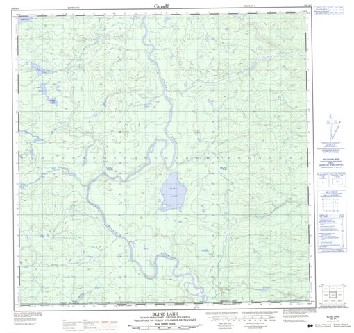 Blind Lake Topographic Paper Map 105A01 at 1:50,000 scale