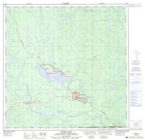 Watson Lake Topographic Paper Map 105A02 at 1:50,000 scale