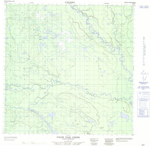 False Pass Creek Topographic Paper Map 105A05 at 1:50,000 scale