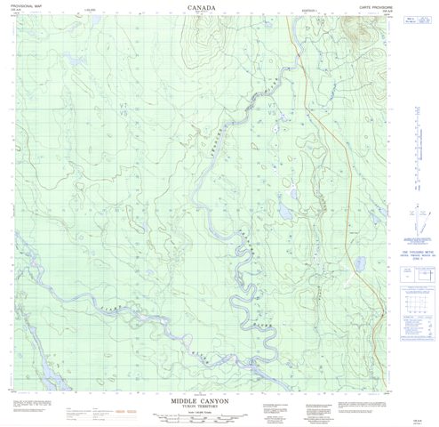 Middle Canyon Topographic Paper Map 105A06 at 1:50,000 scale