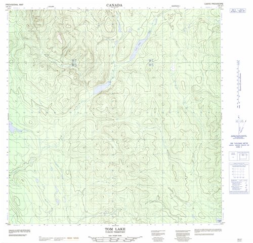 Tom Lake Topographic Paper Map 105A07 at 1:50,000 scale