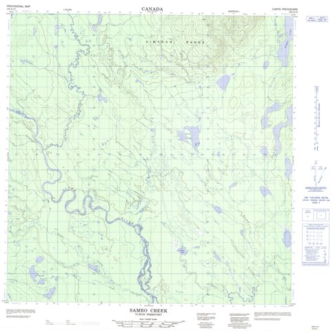 Sambo Creek Topographic Paper Map 105A12 at 1:50,000 scale