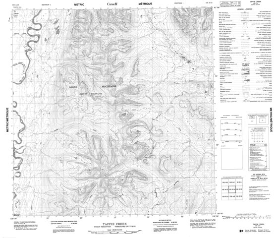 Taffie Creek Topographic Paper Map 105A16 at 1:50,000 scale