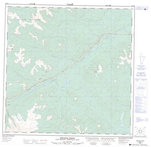 Spencer Creek Topographic Paper Map 105B01 at 1:50,000 scale