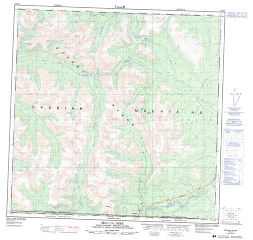 Seagull Creek Topographic Paper Map 105B03 at 1:50,000 scale